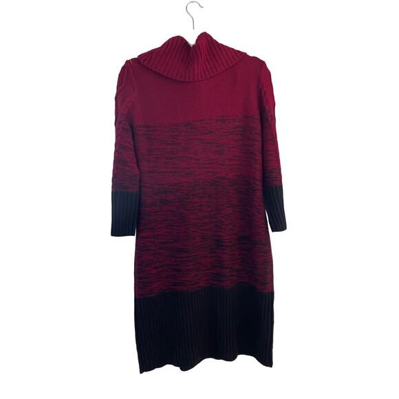 Womens‎ Classic Cable Knit Sweater Dress Large Holiday Career Turtleneck Ombre - Picture 2 of 9